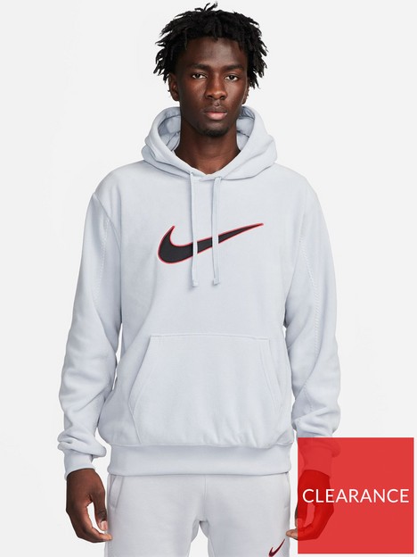 nike-mens-polar-fleece-overhead-hoodie-grey